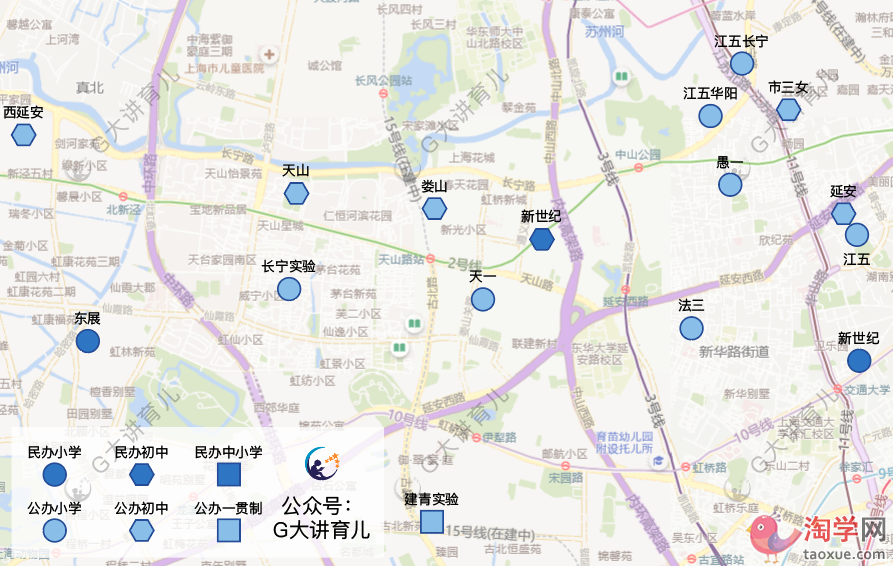 上海各区域头部小学初中全地图